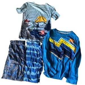 Eddie Bauer‎ Kids Pajama Sets Bear Fishing Outdoors Mountains Sz S 7/8